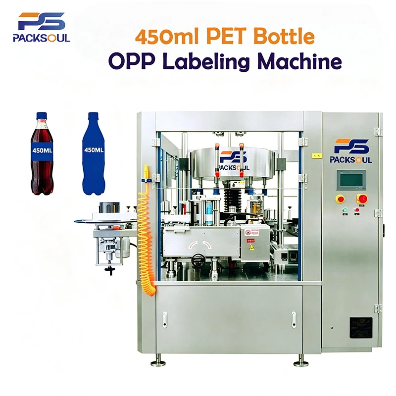 Máy dán nhãn OPP chai PET 450ml